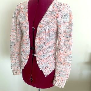 Ruffle shoulder cardigan